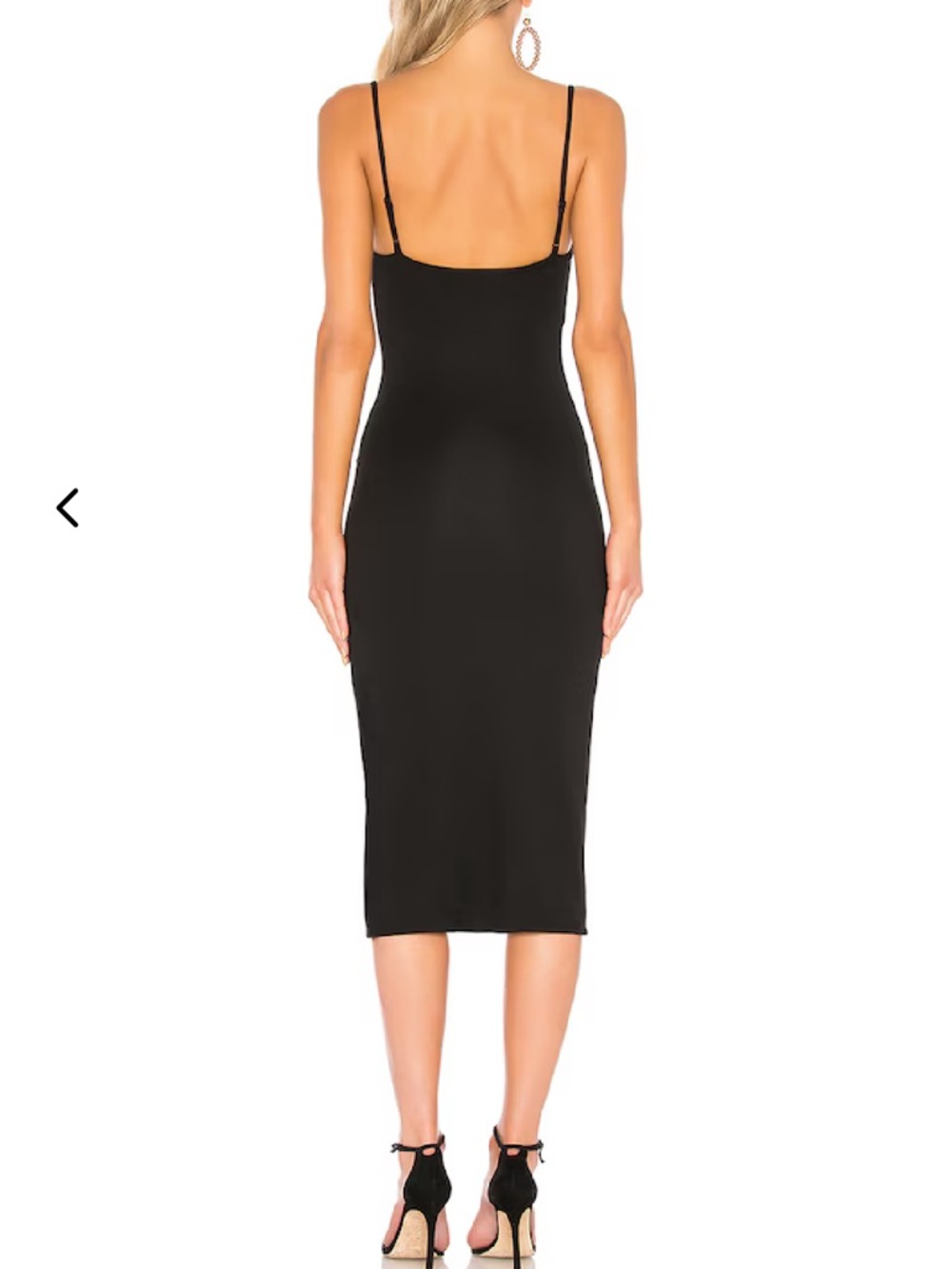 Lovers + friends Skylar black square neck midi dress side slit size medium - Picture 2 of 8